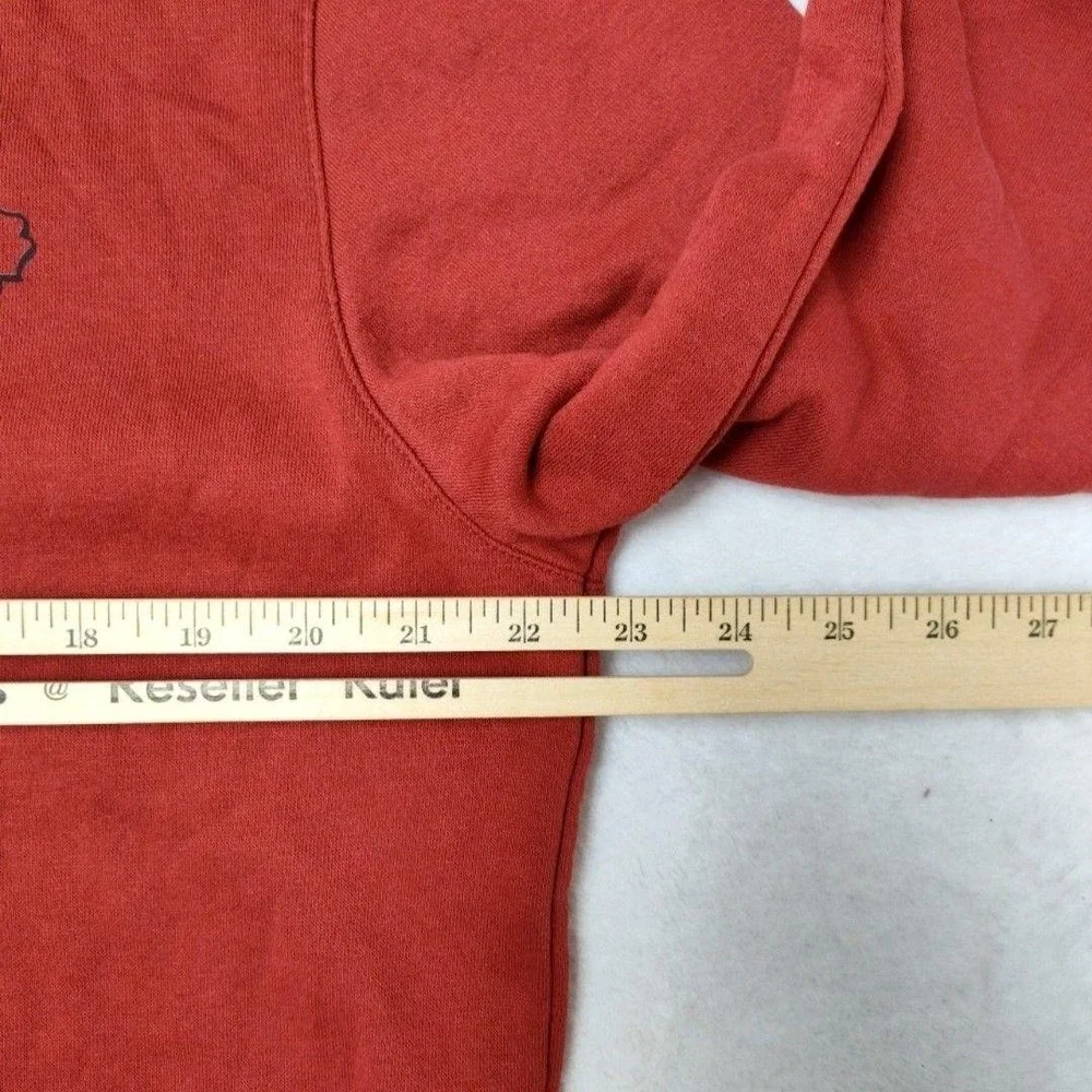 True Religion Hoodie Mens L Red Full Zip Hooded Graphic Fleece Buddha Back